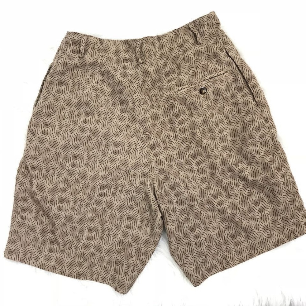 HALEY Sz 8 Shorts Printed Brown Pleated USA - Picture 2 of 6